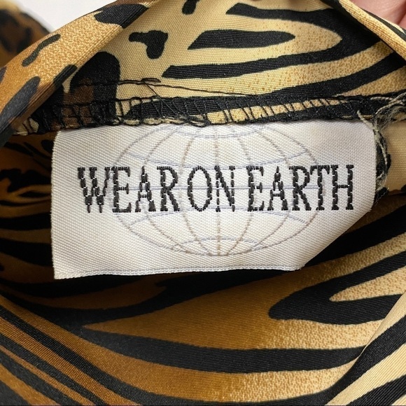 Wear On Earth Vintage Reversible Leopard Tiger Print‎ Full Zip Jacket Women's L - Picture 11 of 13